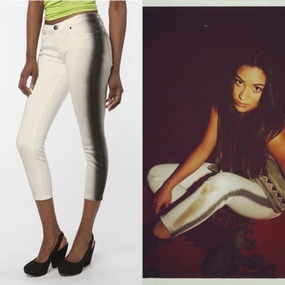 UO BDG Tuxedo Stripe Spray Paint Cropped Grazer